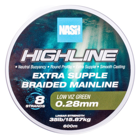 Nash splietaná šnúra highline extra supple braid green 600 m - 0,28 mm 15,87 kg