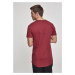 Shaped long t-shirt in burgundy color