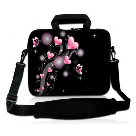 Taška cez rameno Huado do 17.4" Ružové srdiečka