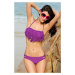 Dámske plavky dvojdielne bikiny CrissCross zdobené strapcami na podprsenke fialové - / - OEM