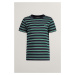 TRIČKO GANT STRIPED SS T-SHIRT EVENING BLUE