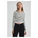 DEFACTO Slim Fit Zippered High Collar Striped Sweater