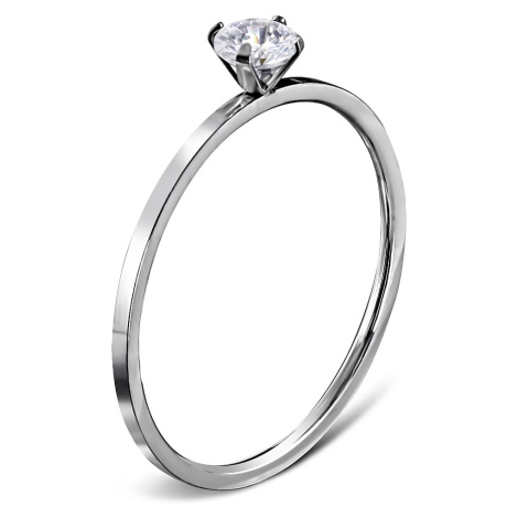 Engagement ring surgical steel tiny CZ shine