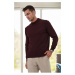 64721 Dewberry Half Turtleneck Woolen Mens Knit Sweater-BORDEAUX