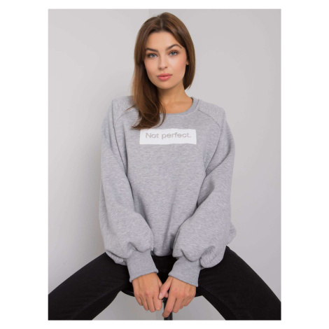 Cotton grey hoodie without hood