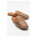 LuviShoes 165 Genuine Leather Brown Straw Women's Slippers