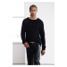 Trendyol Black Slim Fit Crew Neck Raglan Sleeve Basic Knitwear Sweater