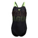 Dievčenské plavecké jednodielne plavky ARENA SWIMSUIT V BACK GRAPHIC Black