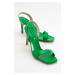 LuviShoes The Sims Women's Green Patent Leather Heeled Shoes