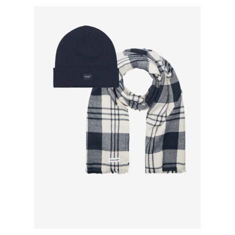 Men's hat and scarf set in navy blue Jack & Jones Frost - Men's