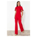 Trendyol Woven Stylish Jumpsuit with Red Cape Detail