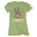 John Lennon tričko Peace Fingers US Flag Zelená