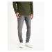 Šedé pánske skinny fit rifle Celio Foskinny1