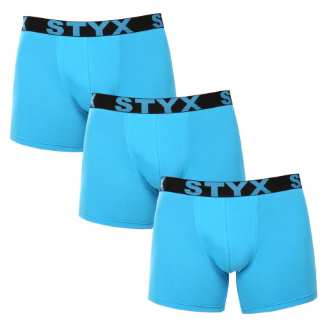 3PACK pánske boxerky Styx long športová guma svetlo modré (3U1169)