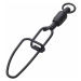 Madcat karabinka s obratlíkom stainless bb swivels w crossl snap black 3 ks - 2 75 kg