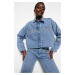Trendyol modrá crop džínsová bunda s detailom príslušenstva