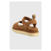 Semišové sandále UGG Goldenstar dámske, hnedá farba, na platforme, 1136783