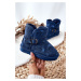 Kids Ankle Boots Snowball with Fur Dark Blue Kawai