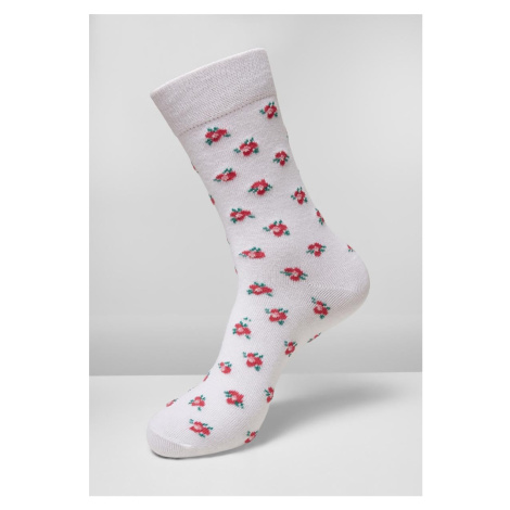 Floral Socks Made of Recycled Yarn 3-Pack Grey+Black+White
