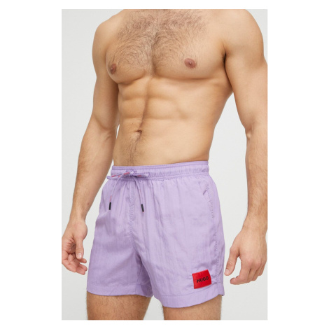 Plavkové šortky HUGO fialová farba,50469323 Hugo Boss
