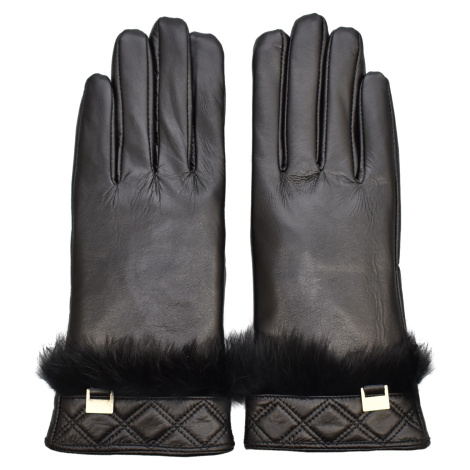 Dámské kožené antibakteriální rukavice model 16627248 Black XL - Semiline