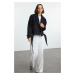 Trendyol Black Soft Textured Seasonal Short Oversize Cashmere Jacket Coat