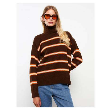 LC Waikiki LCWAIKIKI Basic Turtleneck Striped Long Sleeve Women's Knitwear Sweater