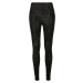 Women's washed trousers made of artificial leather black