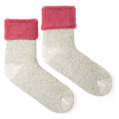 Vlnené ponožky Vlnáč Kožuch svetlorúžový Fusakle