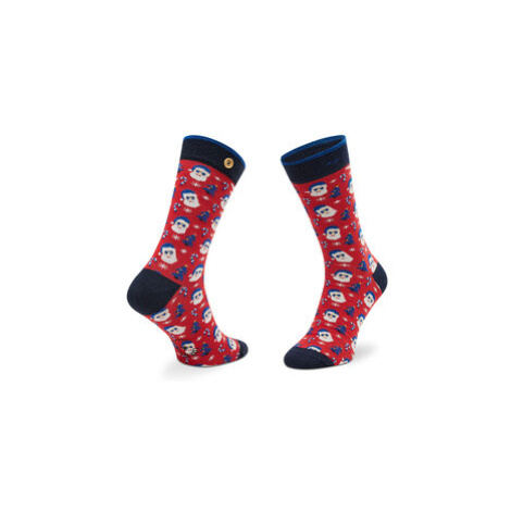 Cabaïa Vysoké pánske ponožky Barbe Blanche SOKFW2122 Červená