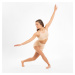 Dievčenská tanečná podprsenka s tenkými ramienkami béžová