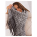 Grey and white women's scarf with patterns