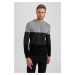 DEFACTO Standard Fit Regular Cut Striped Crew Neck Knitwear Sweater