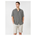 Koton Summer Shirt with Short Sleeves and Ethnic Detailed Classic Collar
