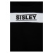 Detská bavlnená mikina Sisley čierna farba, vzorovaná