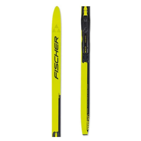 Fischer SPRINT SKIN + TOUR JR Detské bežecké lyže s mohérovými pásmi, žltá, veľkosť