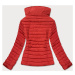 Červená prešívaná dámska bunda na prechodné obdobie (23063-8)