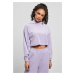 Ladies Cropped Velvet Oversized Hoody Lavender