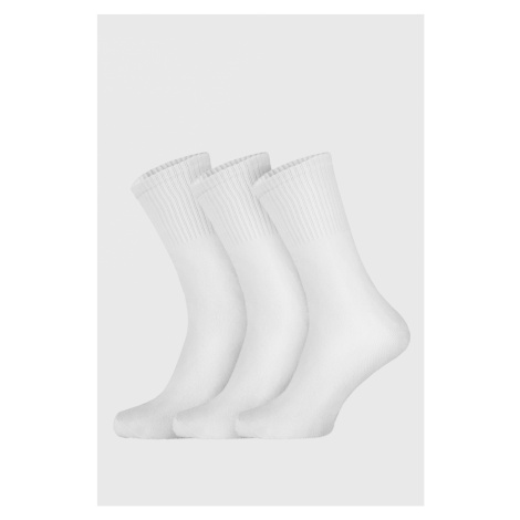 3 PACK vysokých bielych ponožiek