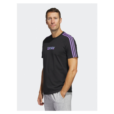 Adidas Tričko Sport Optimist 3-Stripes Sportswear Graphic T-Shirt (Short Sleeve) IC7792 Čierna R