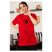 armonika Women's Red Saturn Printed T-Shirt