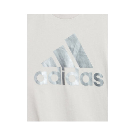 Adidas Tričko Essentials Logo HL2032 Béžová Regular Fit