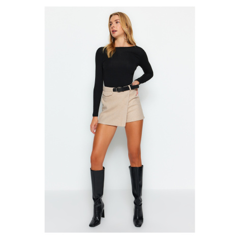 Trendyol Stone Belt Detail Woven Short Skirt