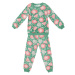 Denokids Pink Floral Baby Girl Green Tracksuit Set