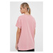 Bavlnené tričko Dkny ružová farba