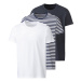 LIVERGY® Pánske bavlnené tričko, 3 kusy (pruhy/námornícká modrá/biela)