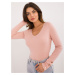 Light pink classic sweater with snaps