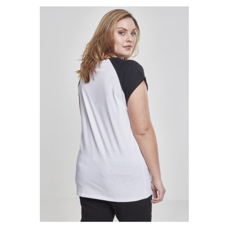 Women's contrasting raglan T-shirt white/black