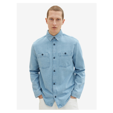 Svetlomodrá pánska vrchná džínsová košeľa Tom Tailor