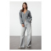 Trendyol Gray V-Neck Knitwear Cardigan